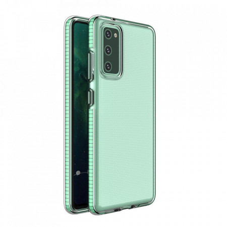 Прозрачен силиконов гръб с цветен кант Spring - Samsung Galaxy A72 мента