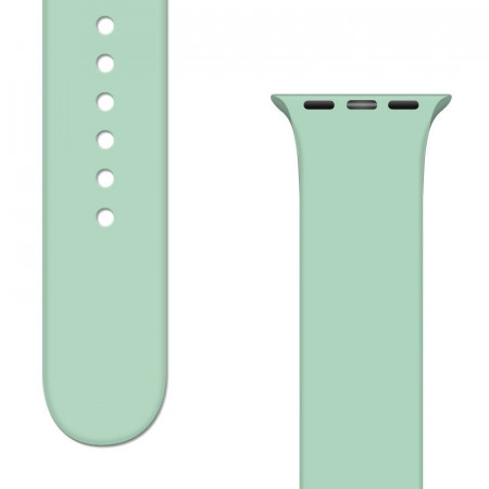 Силиконова каишка APS - Apple Watch 45mm Series 9 / 45mm Series 8 / 45mm Series 7 / 44mm SЕ (2nd gen) / 44mm SE / 44mm Series 6 / 44mm Series 5 / 44mm Series 4 / 42mm Series 3 / 42mm Series 2 светлозелен