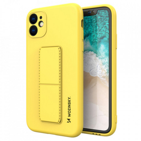 Силиконов гръб със стойка WOZINSKY Kickstand - iPhone 11 Pro Max жълт