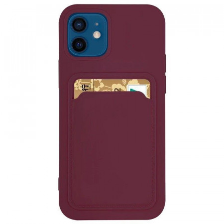 Силиконов гръб Card с портфейл за документи - Samsung Galaxy S21 Ultra 5G червен