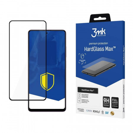 Стъклен протектор с пълно покритие 3mk Hard Glass Max - Xiaomi Redmi Note 12 Pro 5G / Note 12 Pro+ 5G / Poco X5 Pro 5G с черна рамка