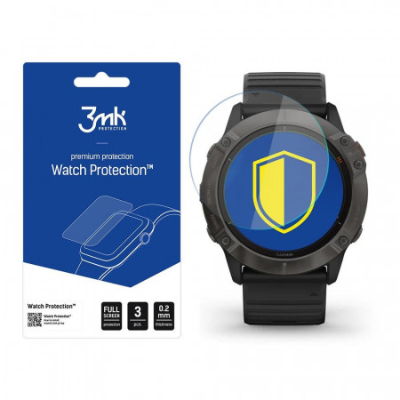 3 бр. гъвкав протектор с пълно покритие 3mk Watch Protection v. Flexible Glass Lite - Garmin Fenix 6X Pro