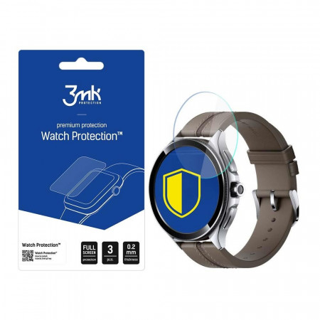 3 бр. гъвкав протектор с пълно покритие 3mk Watch Protection v. Flexible Glass Lite - Xiaomi Watch 2 Pro