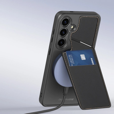 3 в 1 гръб със стойка и слот за карти Dux Ducis Rafi II MagSafe със система против кражба - Samsung Galaxy S24 черен