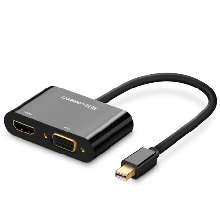Видео адаптер UGREEN mini DisplayPort към HDMI / VGA 4K, 30Hz, Full HD 1080p (MD108 10439) черен