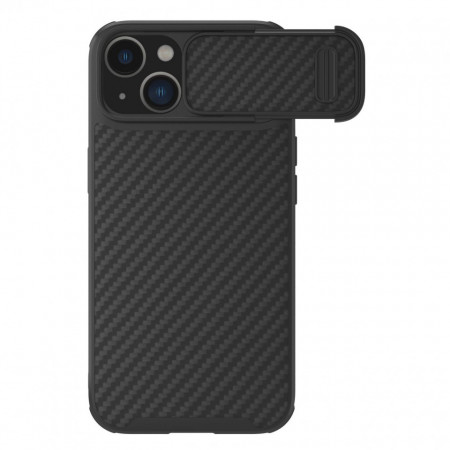 Гръб с подвижно покритие за камерата NILLKIN Synthetic Fiber S - iPhone 14 черен
