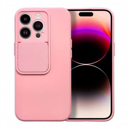 Гръб с подвижно покритие за камерата Slide - iPhone 13 Pro светлорозов
