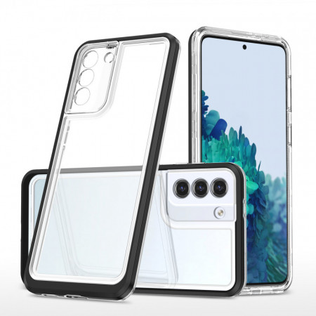 Гръб Clear 3в1 с гел рамка - Samsung Galaxy S21+ 5G черен