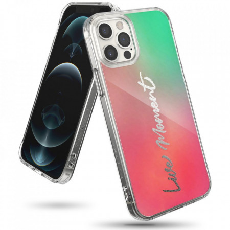 Гръб RINGKE Fusion със силиконов бъмпер - iPhone 12 Pro Max зелен / розов