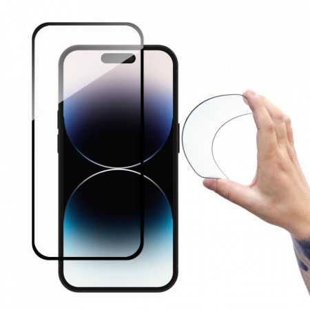 Гъвкав протектор с пълно покритие WOZINSKY - iPhone 14 Pro с черна рамка