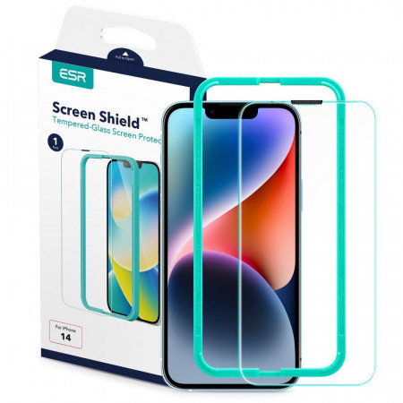 Закален стъклен протектор ESR Screen Shield с инструмент за поставяне - iPhone 13 / 13 Pro / 14 CLEAR - Img 1