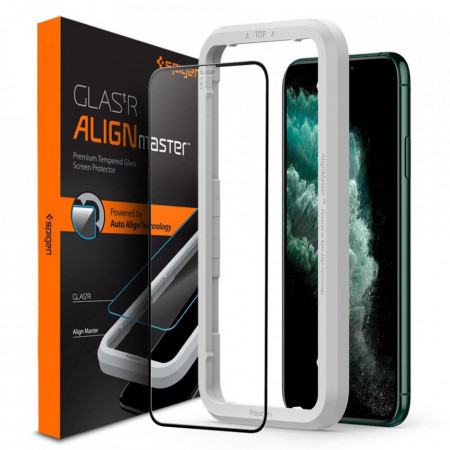 Закален стъклен протектор SPIGEN Align Master FC с инструмент за поставяне - iPhone 11 Pro Max
