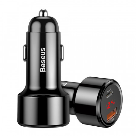Зарядно за кола BASEUS Magic Series 45W 6A USB Type A / USB Type C PPS QC 4.0+ / QC 3.0 (CCMLC20C-01) черно