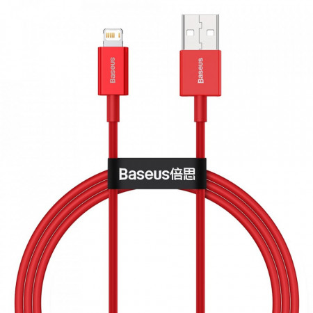 Кабел за зареждане и данни BASEUS Superior USB Type A към Lightning с бързо зареждане Data 2.4A 1m (CALYS-A09) червен