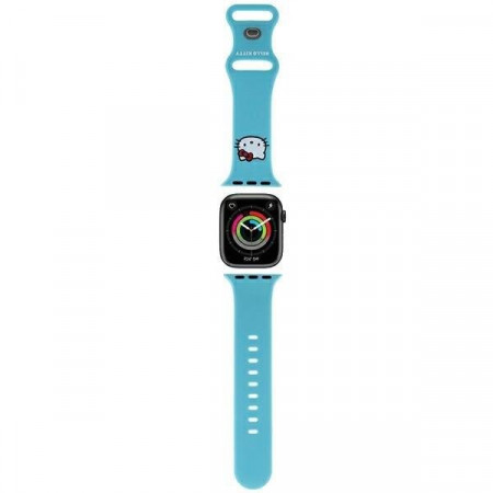 Каишка HELLO KITTY Silicone Kitty Head strap - Apple Watch 41mm Series 9 / 41mm Series 8 / 41mm Series 7 / 40mm Series 6 / 40mm SE / 40mm Series 5 / 40mm Series 4 / 38mm Series 3 / 38mm Series 2 / 38mm (1st gen) син