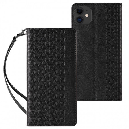 Калъф тип книга с връзка Magnet Strap - iPhone 12 черен
