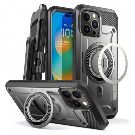 Калъф 360° със стойка и клипс SUPCASE Unicorn Beetle Pro MagSafe - iPhone 14 Pro Max черен
