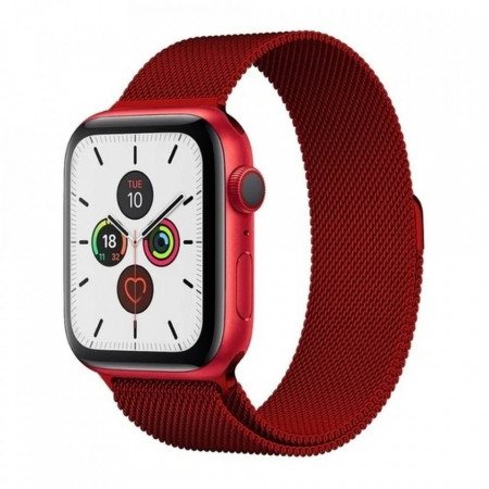 Магнитна стоманена каишка Magnetic - Apple Watch 7 45mm червен