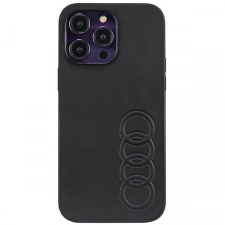 Оригинален гръб AUDI Synthetic Leather AU-TPUPPCIP14PM-TT / D1-BK - iPhone 14 Pro Max черен