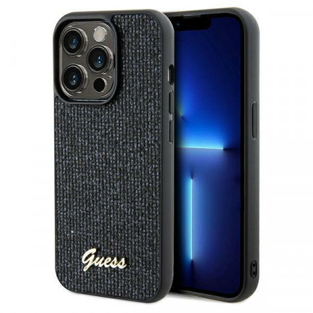 Оригинален гръб GUESS Disco Metal Script - iPhone 14 Pro черен