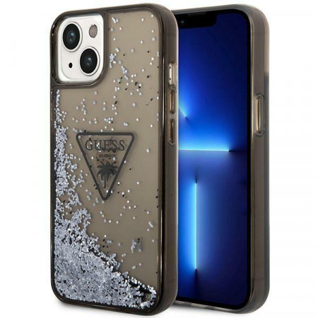 Оригинален гръб GUESS Liquid Glitter Palm Collection GUHCP14MLFCTPK - iPhone 14 Plus черен