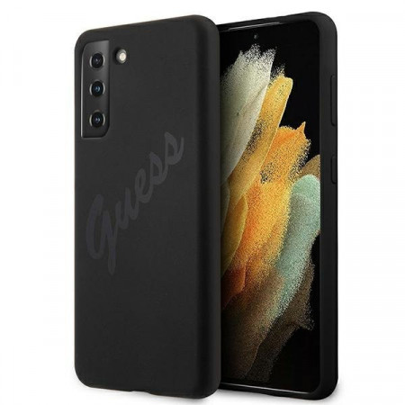 Оригинален гръб GUESS Silicone Vintage Script GUHCS21MLSVSBK - Samsung Galaxy S21+ 5G черен