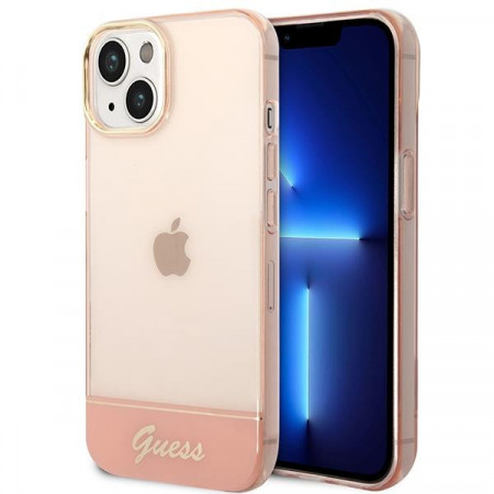 Оригинален гръб GUESS Translucent GUHCP14MHGCOP - iPhone 14 Plus розов