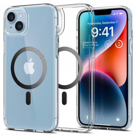Оригинален гръб SPIGEN Ultra Hybrid MagSafe - iPhone 14 Plus Carbon Fiber