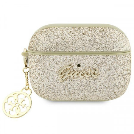 Оригинален калъф за слушалки GUESS Glitter Flake 4G Charm GUAP2GLGSHD - AirPods Pro 2 златист