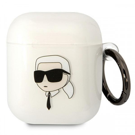 Оригинален калъф за слушалки Karl LAGERFELD Karl's Head KLA2HNIKTCT - AirPods 1 / 2 прозрачен