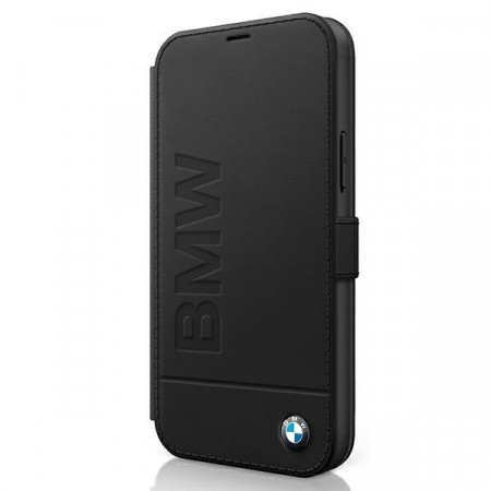 Оригинален калъф тип книга BMW Signature BMFLBKP12SSLLBK - iPhone 12 mini черен