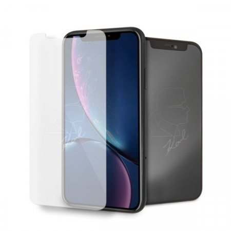 Оригинален стъклен протектор KARL LAGERFELD KLTGMI65TR Silohouette Magic Logo - iPhone X / XS - Img 1