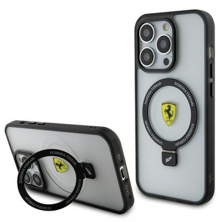 Оригинален твърд гръб FERRARI Ring Stand 2023 FEHMP15LUSCAH - iPhone 15 Pro прозрачен