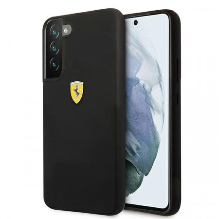 Оригинален твърд гръб FERRARI Track Silicone FESSIHCS22MBK - Samsung Galaxy S22+ черен