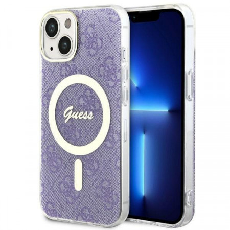 Оригинален твърд гръб GUESS 4G GUHMP14MH4STU - iPhone 14 Plus лилав