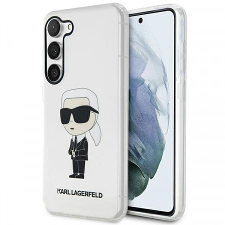 Оригинален твърд гръб KARL LAGERFELD Ikonik KARL LAGERFELD KLHCS23SHNIKTCT - Samsung Galaxy S23 прозрачен