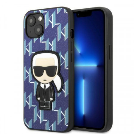 Оригинален твърд гръб KARL LAGERFELD Monogram Ikonik Patch KLHCP13MPMNIKBL - iPhone 13 син - Img 1