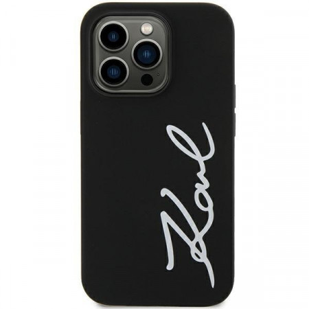 Оригинален твърд гръб KARL LAGERFELD Silicone Signature KLHCN61SKSVGK - iPhone 11 черен