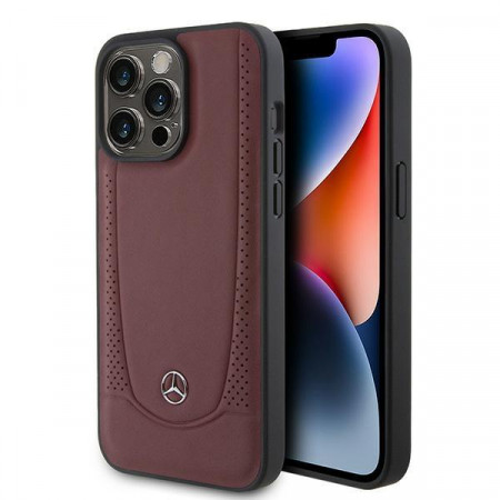 Оригинален твърд гръб MERCEDES Leather Urban MEHCP15XARMRE - iPhone 15 Pro Max червен
