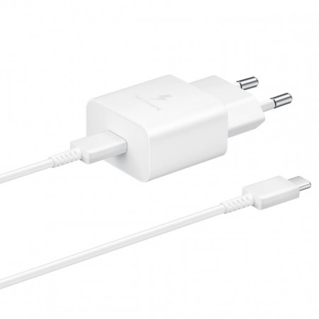 Оригинално зарядно за стена SAMSUNG GALAXY 15W USB Type C (EP-T1510XWEGEU) бяло