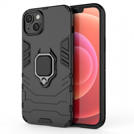 Подсилен гръб с магнитна стойка Ring Armor - iPhone 14 черен