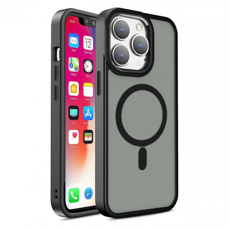 Подсилен гръб Color Matte MagSafe - iPhone 14 Plus черен