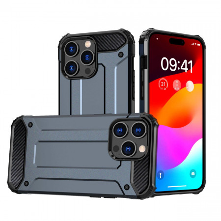 Подсилен гръб Hybrid Armor - iPhone 15 Pro Max син