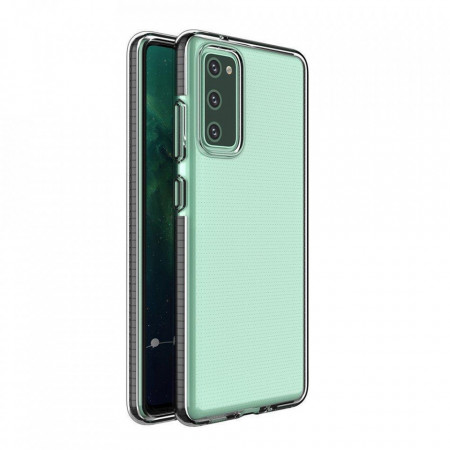 Прозрачен силиконов гръб с цветен кант Spring - Samsung Galaxy A72 черен