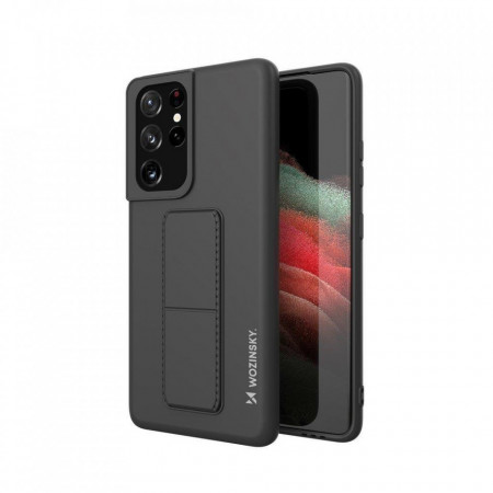 Силиконов гръб със стойка WOZINSKY Kickstand - Samsung Galaxy S21 Ultra 5G черен