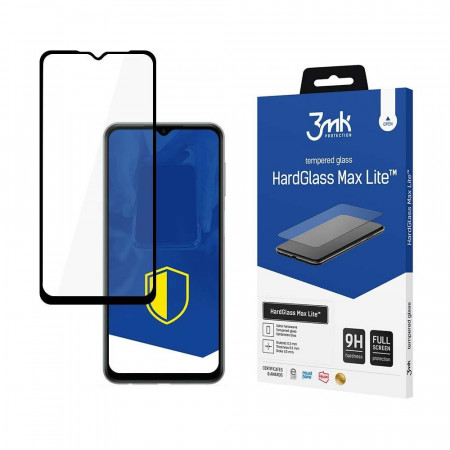 Стъклен протектор с пълно покритие 3mk Hard Glass Max Lite - Samsung Galaxy M33 с черна рамка