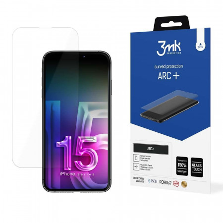 Ултратънък гъвкав протектор с пълно покритие 3mk ARC+ - iPhone 15