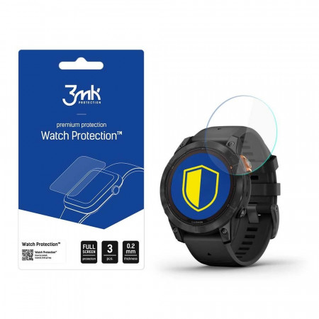 3 бр. гъвкав протектор с пълно покритие 3mk Watch Protection v. Flexible Glass Lite - Garmin Fenix 7 Pro Solar