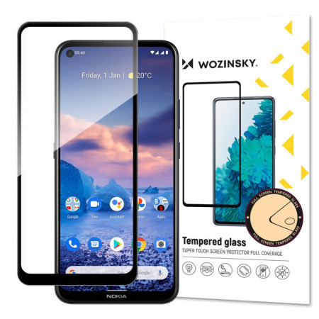 5D Full Glue закален стъклен протектор с пълно покритие WOZINSKY - Nokia 5.4 с черна рамка