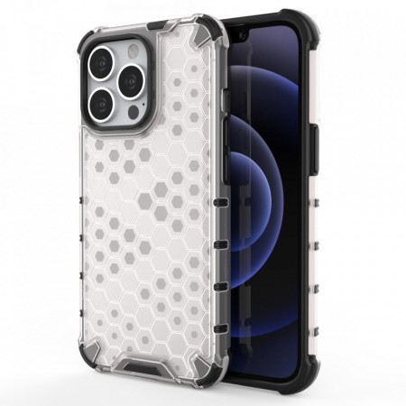 Гръб Honeycomb Armor със силиконов бъмпер - iPhone 13 Pro прозрачен
